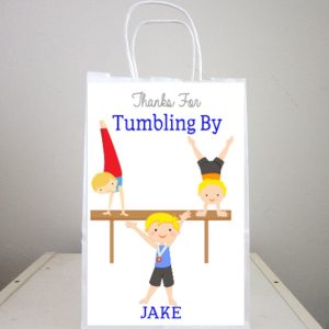 Gymnastics Goody Bags, Gymnastics Favor Bags, Gymnastics Party Favor, Goody, Gift Bags - Boy Gymnastics Bags