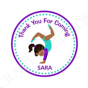 Gymnastics Goody Bag Tags, Gymnastics Favor Tags, Tumbling Party Favor Tags