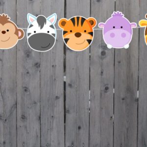Jungle Animal Garland, Jungle Animal Banner, Jungle Animal Birthday, Jungle Animal Party Supplies, Jungle Animal Baby Shower, Jungle Animals