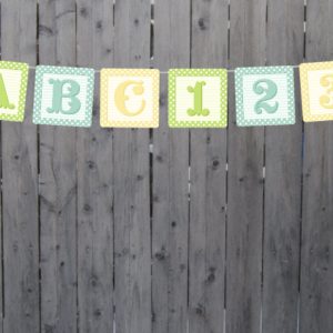 BABY BLOCKS Garland, Baby Blocks Banner, ABC 123 Banner, Baby Shower Banner