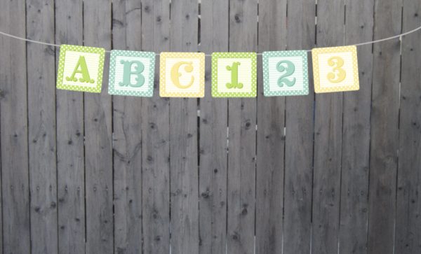BABY BLOCKS Garland, Baby Blocks Banner, ABC 123 Banner, Baby Shower Banner