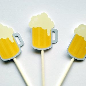 Beer Cupcake Toppers, Father's Day Cupcake Toppers, Superbowl Cupcake Toppers,