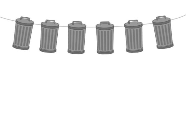 Trash Can, Garbage Bag Garland, Garbage Truck Garland, Garbage Truck Banner, Garbage Truck Birthday Banner