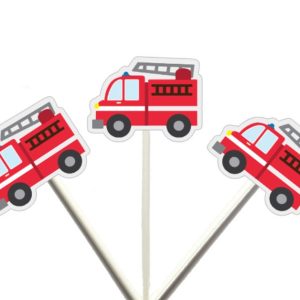 Firetruck Cupcake Toppers, Firetruck With Ladder 62319406P