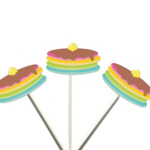 Colorful Pancake Cupcake Toppers, Pancakes and Pajamas Decorations