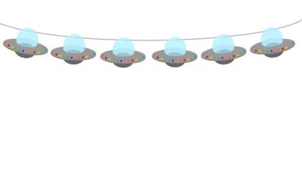 Spaceship Garland, Spaceship Banner, Space Party Banner, Space Birthday, UFO Birthday, Alien Birthday, Alien Party, Alien Decorations
