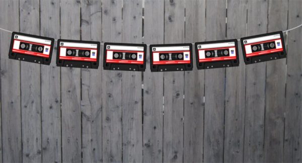 80's Birthday Banner - Cassette Tape Banner - 80's Party Decorations