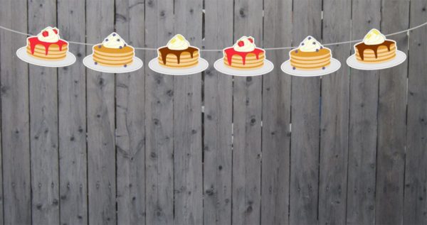 Pancake Garland, Pancake Banner, Pancakes and Pajamas, Slumber Party, Pancake Photo Prop, Pancake Decorations, 101020137P