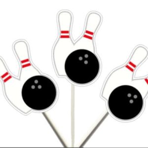 Bowling Cupcake Toppers, Bowling Party Cupcake Toppers