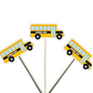 School Bus Cupcake Toppers