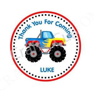 Monster Truck Stickers Monster Truck Birthday Stickers Monster Truck Party Stickers Monster Truck Party Favors Monster Truck Bag Stickers