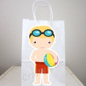Pool Party Goody Bags, Pool Party Favor Bags, Pool Party Favor, Goody, Gift Bags - Boys Pool Party