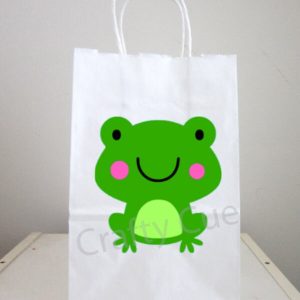 Frog Favor Bags, Frog Goody Bags, Frog Birthday Party Bags