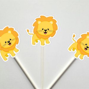 Lion Cupcake Toppers, Jungle Animal Cupcake Toppers, Safari Cupcake Toppers