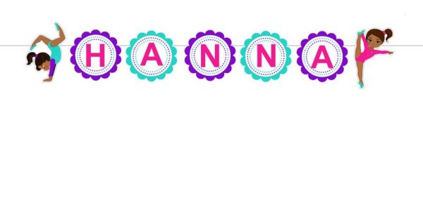 Gymnastics Birthday Banner - Gymnastics Party Banner - Gymnastics Banner - 3D