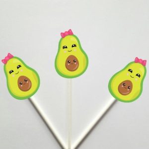 Avocado Girl Cupcake Toppers, Avocado Birthday, Avocado Decorations, Avocado Food Picks, Avocado Baby Shower