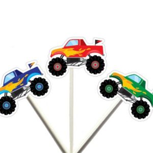 Monster Truck Cupcake Toppers, Monster Truck Cake Toppers, Monster Truck Birthday, Monster Truck Colorful - Item# 3820824P