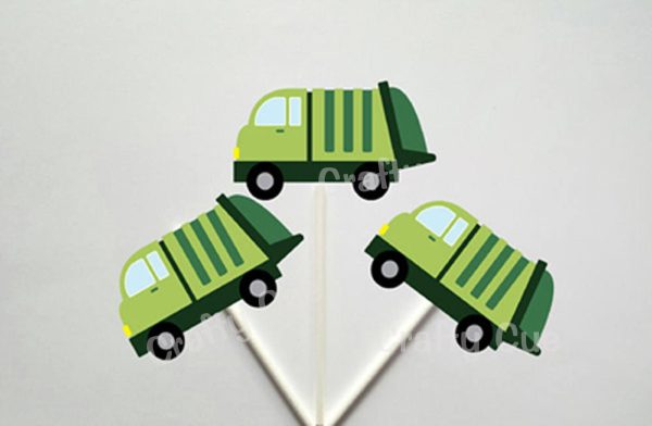 MINI Garbage Truck Planner Stickers, Trash Day Stickers, Garbage Day Stickers (44 Stickers)
