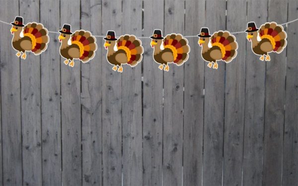 Turkey Garland, Turkey Banner, Thanksgiving Banner, Thanksgiving Garland, Thanksgiving Decorations, Thanksgiving Party Supplies
