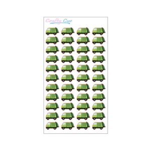 MINI Garbage Truck Planner Stickers, Trash Day Stickers, Garbage Day Stickers (44 Stickers)