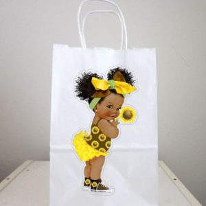 Sunflower Girl Goody Bags, Sunflower Girl Favor Bags, Sunflower Girl Gift Bags, Sunflower Girl Party Bags