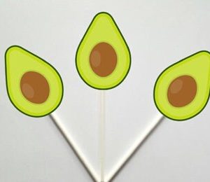 Avocado Cupcake Toppers, Avocado Birthday, Avocado Decorations, Avocado Food Picks, Avocado Baby Shower