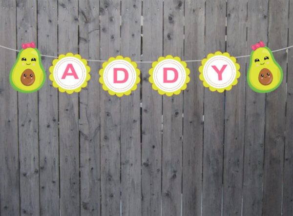 Avocado Girl Banner, Avocado Birthday Banner, Avocado Party Banner, Avocado Garland, Photo Prop