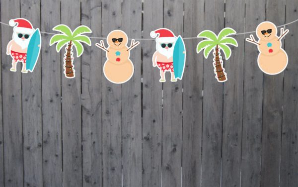 Christmas Garland, Christmas Banner, Tropical, Beach, Hot, Summer