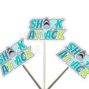 Shark Cupcake Toppers - Fish Cupcake Toppers - Under The Sea Cupcake Toppers, Item# 62521235P