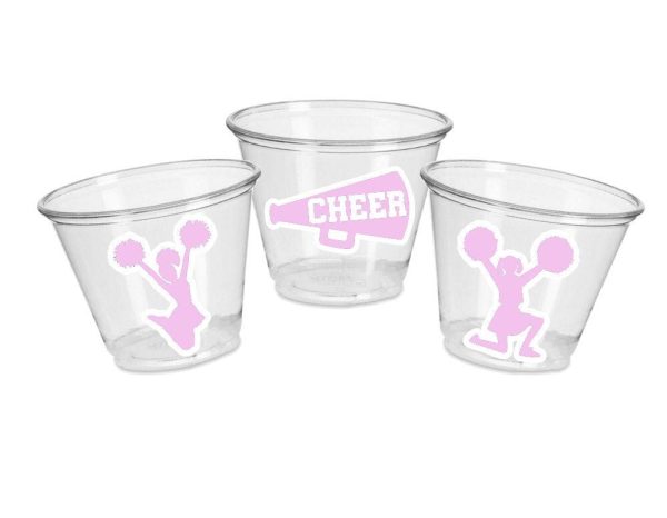 CHEERLEADING PARTY CUPS - Cheer Party Cups Cheerleader Party Cups Cheer Birthday Party Cheer Party Favors Cheer Baby Shower Cups Cheer Squad