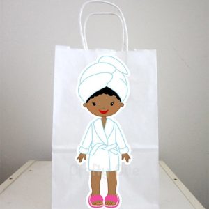 Spa Party, Spa Goody Bags, Spa Favor Bags, Spa Party Bags, Spa Birthday Party, Spa Favors, Pedicure Goody Bags, African American (6317154B)