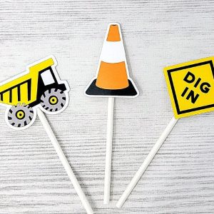 Construction Cupcake Toppers - Dig In Cupcake Topper Construction Party Construction Birthday Party Construction Party Decorations Dig In