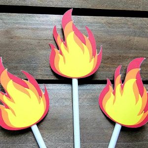 Fire Cupcake Toppers, Flame Cupcake Toppers, Firetruck Cupcake Toppers, Fireman Cupcake Toppers 71519520P