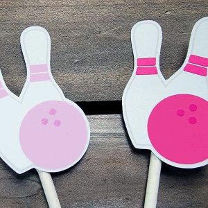 Bowling Cupcake Toppers, Bowling Strike Cupcake Toppers