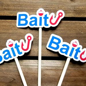 Fishing Cupcake Toppers Fishing Party Cupcake Topper Fishing Birthday Fishing Baby Shower Fishing Party Decorations Fishing Supplies Big One