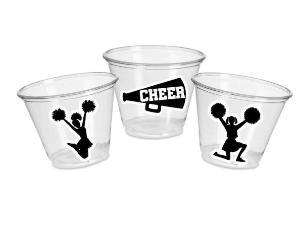CHEERLEADING PARTY CUPS - Cheer Party Cups Cheerleader Party Cups Cheer Birthday Party Cheer Party Favors Cheer Baby Shower Cups Cheer Squad