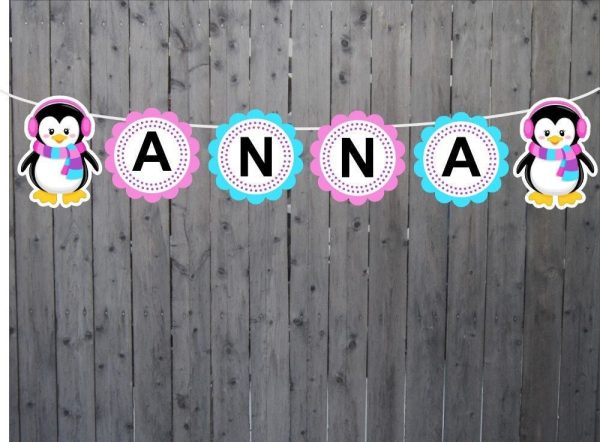 PENGUIN BANNER - Penguin Birthday Banner Penguin Party Banner Penguin Party Decorations Penguin Party Supplies Winter Wonderland Party