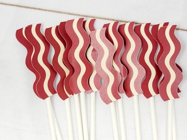 BACON Cupcake Toppers, Breakfast Party Cupcake Toppers, Breakfast Party Decorations