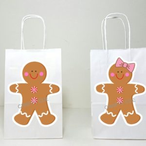 GINGERBREAD GOODY BAGS - Gingerbread Party Bags Gingerbread Favor Bags Gingerbread Party Favors Gingerbread Gender Reveal He or She Bags