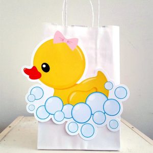 GIRL Rubber Ducky Goody Bags, Rubber Ducky Favor Bags, Rubber Ducky Gift Bags