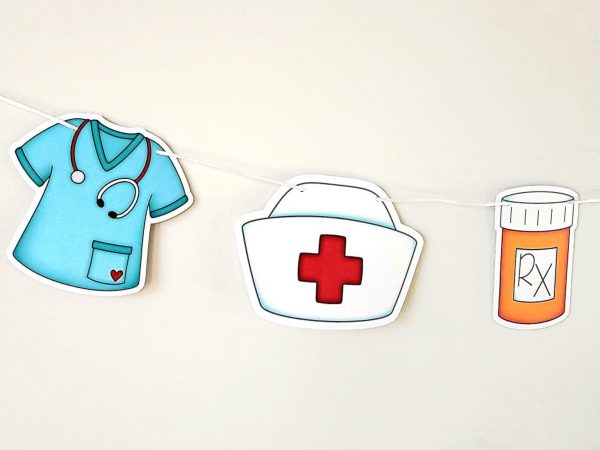 Medicine Garland, Nurse Banner, Nursing Banner, Nurse Garland, Doctor Garland, Doctor Banner, RN Banner, Nurse Graduation, Nurse Party Decor