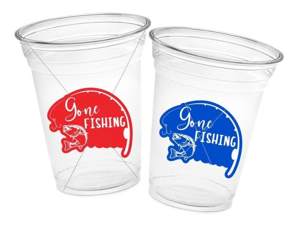 FISHING PARTY CUPS - Fishing Birthday Fishing First Birthday Party Gone Fishing Party The Big One Fishing Bobber Decorations Fish Bait Cups