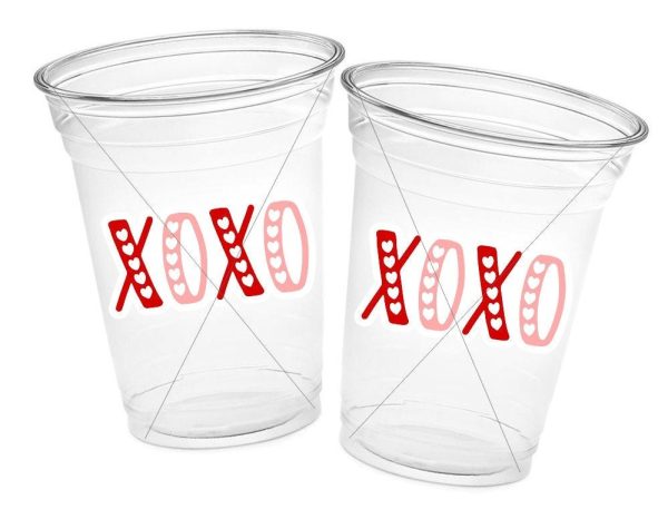 VALENTINE'S DAY CUPS - Valentine Party Cups Valentines Gifts Valentines Day Gifts Valentines Day Favor Cups Valentine's Day Cups XoXo Cups