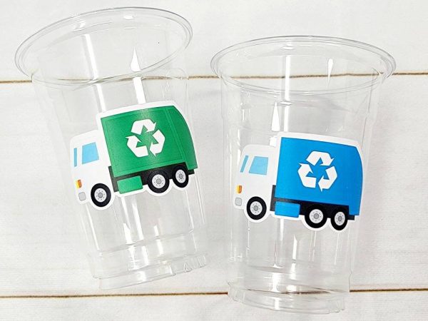 GARBAGE TRUCK PARTY Cups - Garbage Truck Treat Cups Garbage Truck Party Favors Garbage Truck Birthday Favors Trash Garbage Birthday