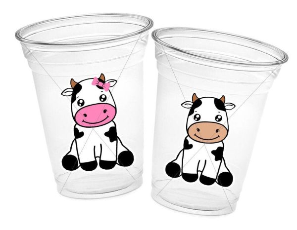 COW PARTY CUPS - Cow Cups Cow Birthday Cups Farm Animal Cups Cow Party Favors Farm Cow Baby Shower Cow First Birthday Cow Party Decorations