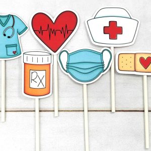Nurse Cupcake Toppers - Doctor cupcake toppers, nurse party, RN Party, Nursing Graduation cupcake toppers MEDICINE Cupcake Toppers Nursing