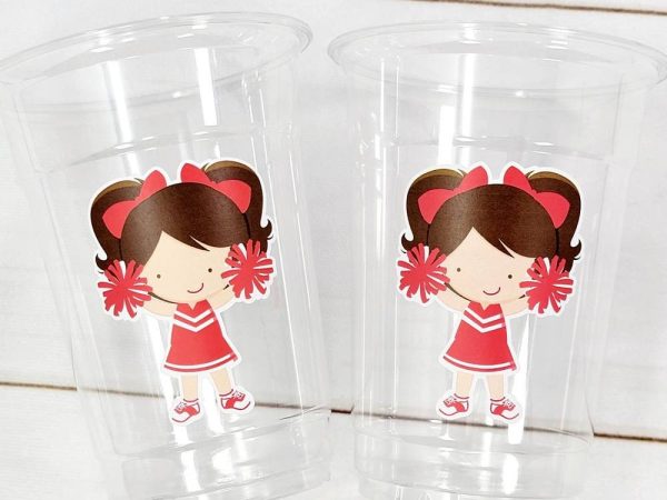 CHEERLEADER PARTY CUPS - Cheer Party Cups Cheerleader Party Cups Cheer Birthday Party Cheer Party Favors Cheer Baby Shower Cups Cheer Squad