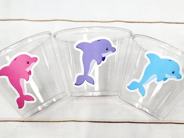 DOLPHIN PARTY CUPS - Dolphin Cups Dolphin Birthday Party Dolphin Party Decorations Under The Sea Party Cups Dolphin Party Supplies Dolphins
