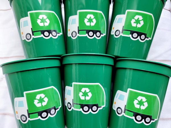 GARBAGE TRUCK PARTY Cups - Garbage Truck Treat Cups Garbage Truck Party Favors Garbage Truck Birthday Favors Trash Garbage Birthday