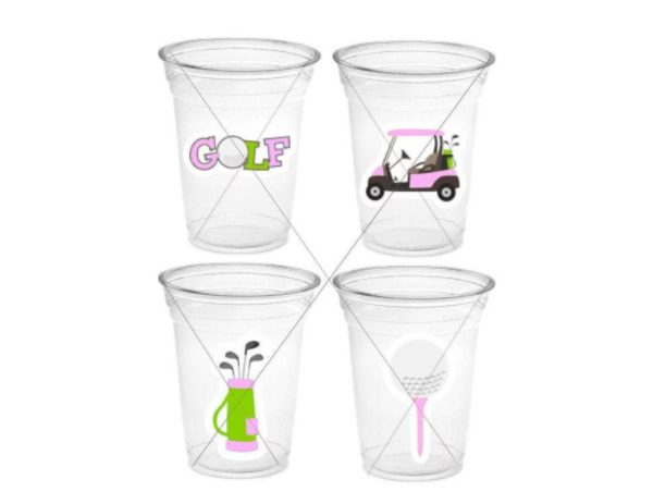 GOLF PARTY CUPS - Girl Golfing Party Cups Golf Birthday Golf Party Golf Decorations Golf Party Supplies Golfing Cups Golf Cups Golf Favors